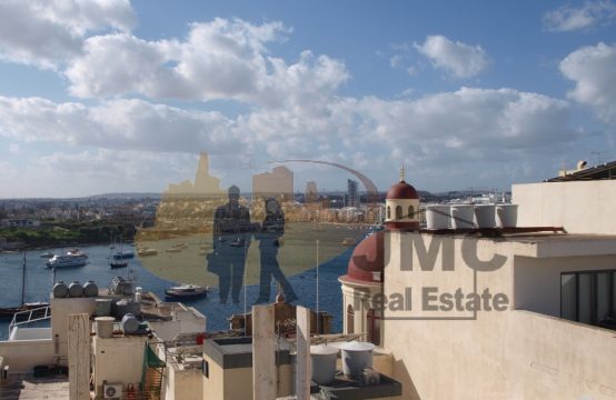 Sliema large finished 2 double bedroom apartment with sea view