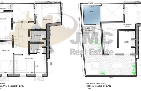 Qormi townhouse with permits for 4-bedroom residence, 2-car garage &#038; shop
